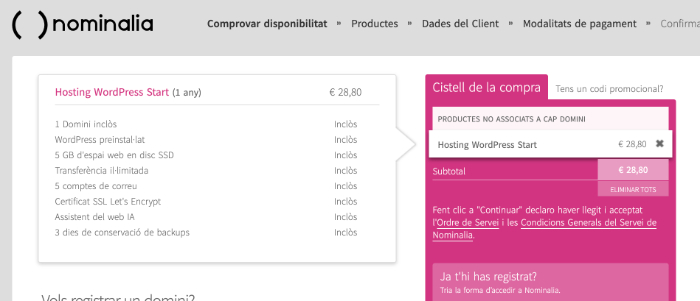 Cistell de la compra de Nominalia Cistell de la compra de Nominalia