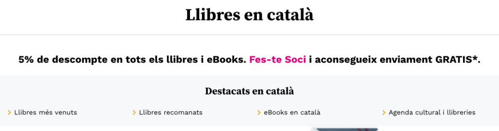 Descompte 5% en llibres i eBooks en català - Casa del Libro Descompte 5% en llibres i eBooks en català - Casa del Libro